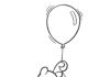 Winnie Puuh mit einem Luftballon-Malbuch zum Ausdrucken