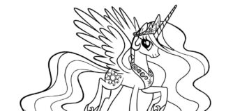 livre de coloriage imprimable du poney celestia