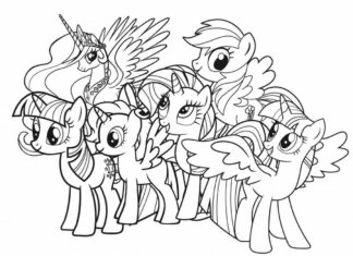 pony and ponies my little pony coloring book to print