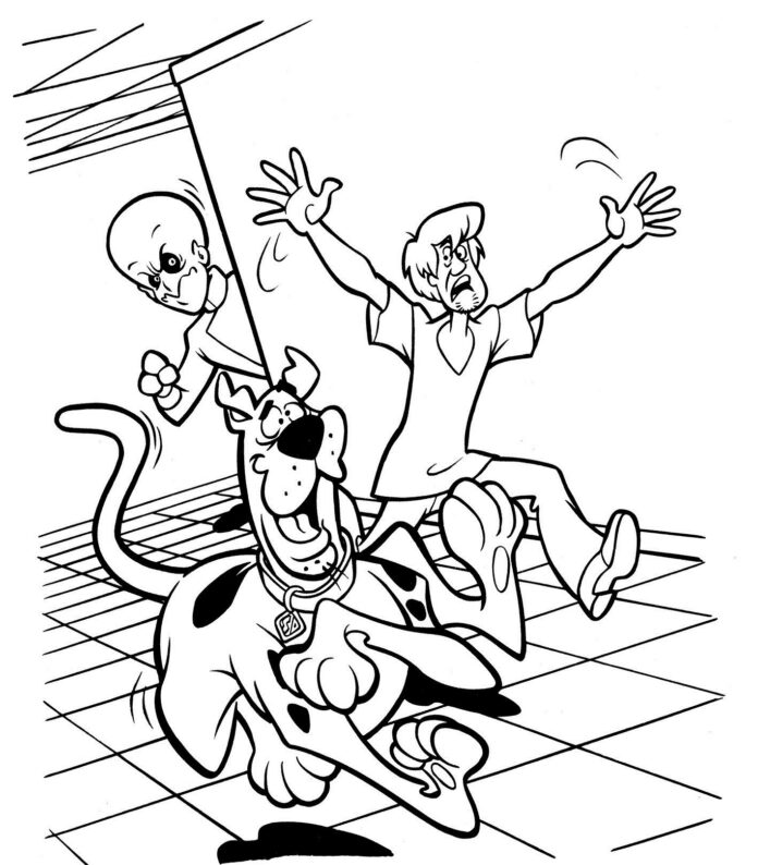Livre à colorier "Shaggy and Scooby escape" à imprimer