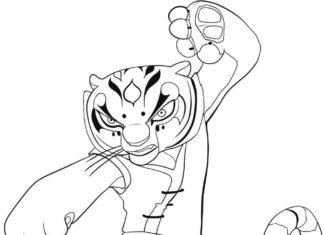 kung fu panda tiger coloring book to print