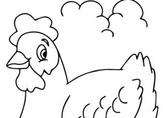 hen and baby chickens coloring book to print