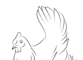 hen on eggs coloring book to print