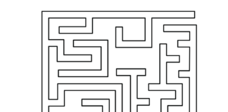 Quadratisches Labyrinth-Malbuch zum Ausdrucken