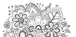 flowers in summer for adults zentangle coloring book to print