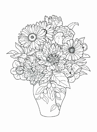 flowers in summer coloring book to print