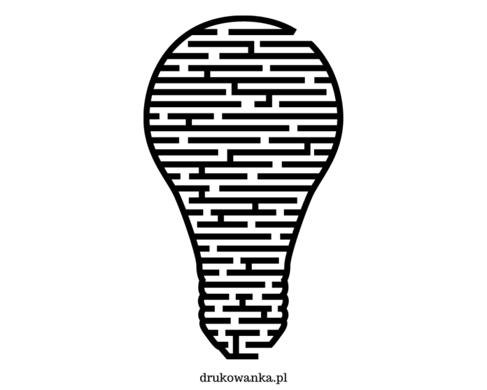 Glühbirnen-Labyrinth-Malbuch zum Ausdrucken