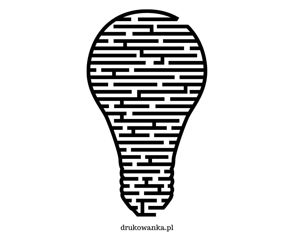Glühbirnen-Labyrinth-Malbuch zum Ausdrucken
