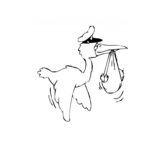 flygande stork målarbok att skriva ut
