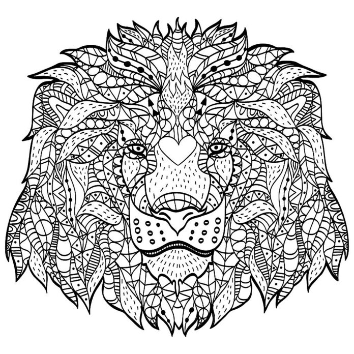 livre de coloriage anti-stress du lion à imprimer