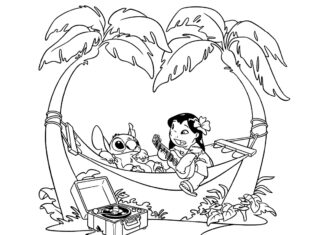 lilo and hitch on a hammock coloring book to print