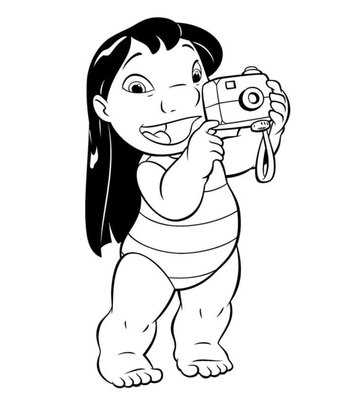 lilo takes pictures printable coloring book