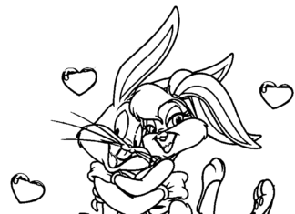 lola et bugs couple de lapins amoureux livre à colorier à imprimer