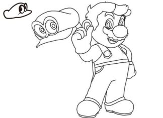 mario series odyssey coloring book to print
