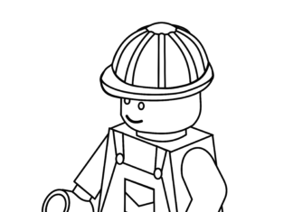 mario with lego blocks coloring book to print