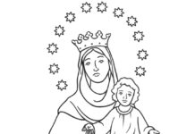 Maryja Puolan kuningatar tulostettava värityskirja