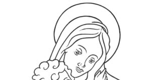 mary and the baby coloring book to print