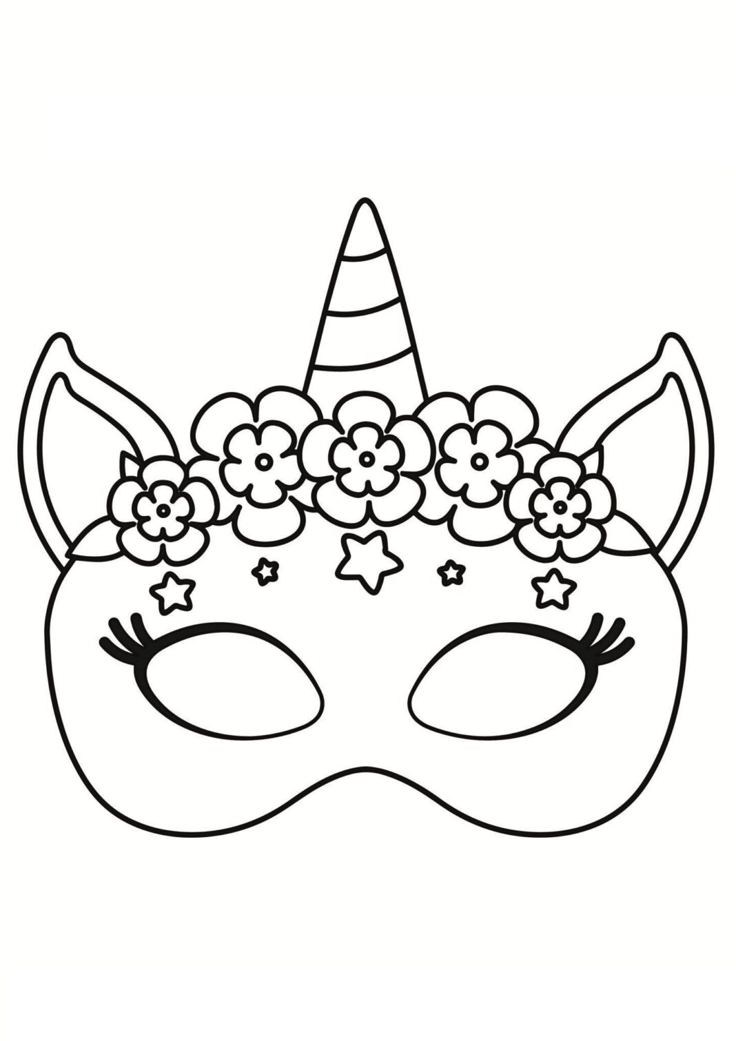 unicorn mask coloring book to print