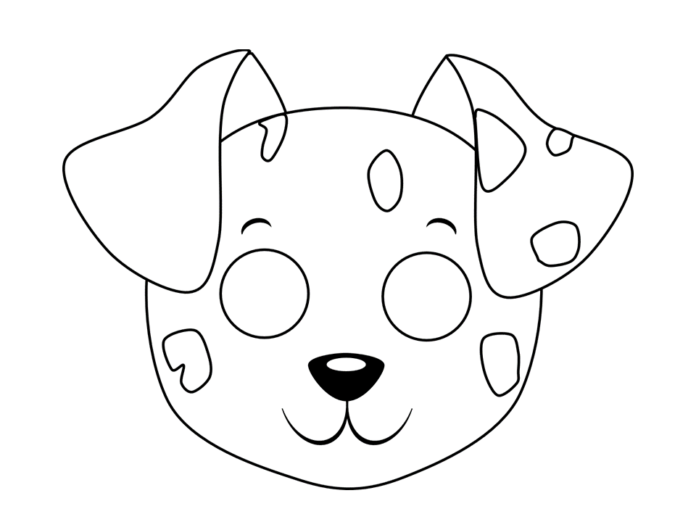 maschera cucciolo per bambini libro da colorare da stampare