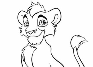 little lion without a mane coloring book to print
