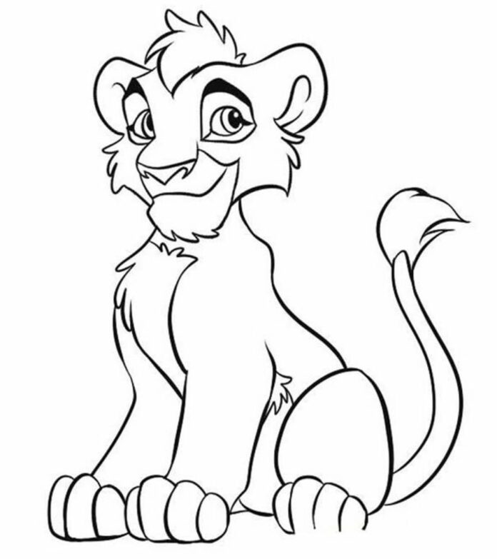 little lion without a mane coloring book to print