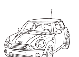little car mini cooper coloring book to print