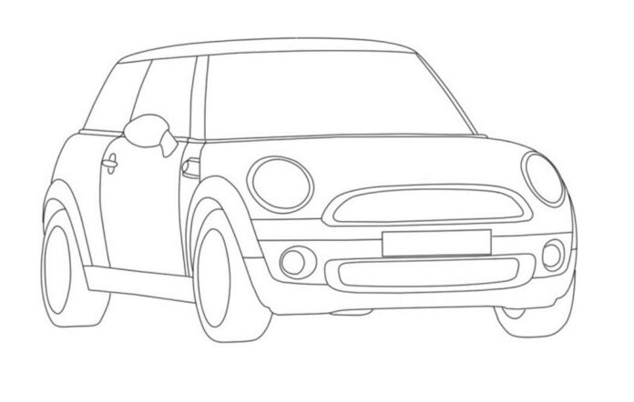 mini cooper front coloring book to print