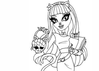 monster high catty noir with purse coloring book printable