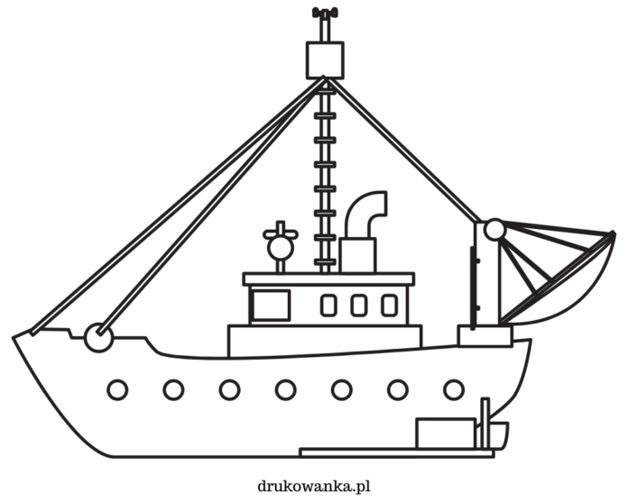 rybársky motorový čln omaľovánky na vytlačenie