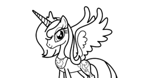 Mein kleines Pony Luna Pony mit Flügeln Malbuch zum Ausdrucken