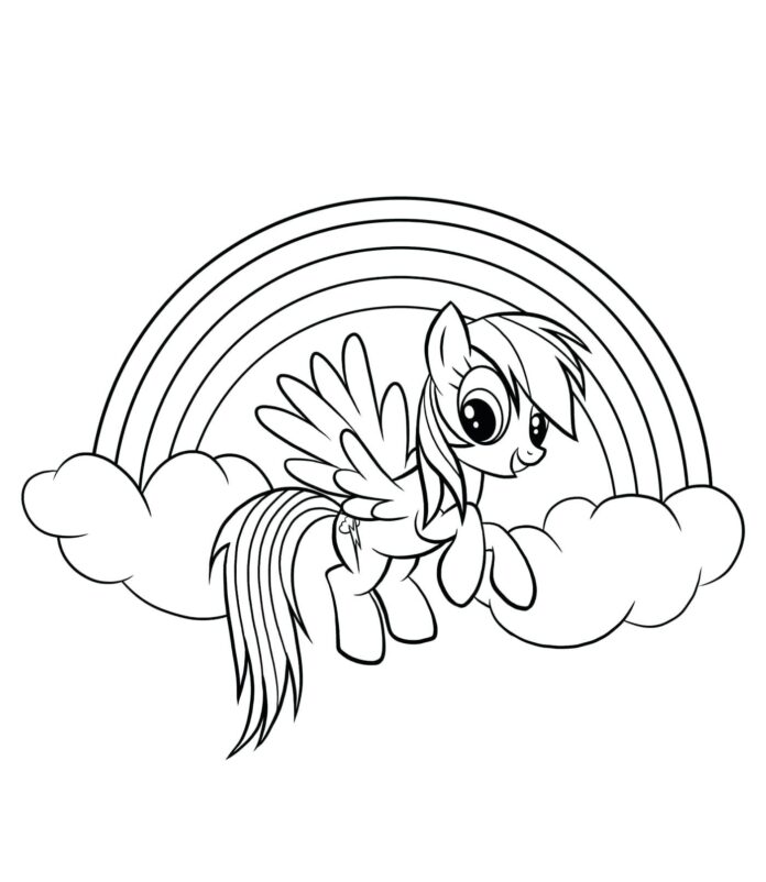 min lilla ponny regnbågsstråle färgläggningsbok som kan skrivas ut