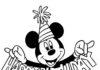 Mickey Mouse narodeninové omaľovánky na vytlačenie