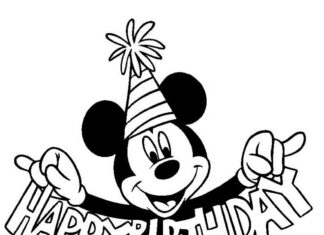 mickey mouse narozeniny omalovánky k vytisknutí