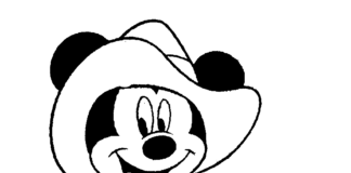 Mickey Mouse avec un panier de pommes livre de coloriage à imprimer