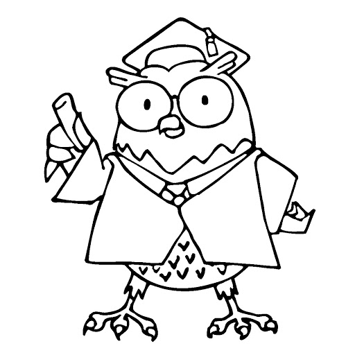 wise owl printable coloring book