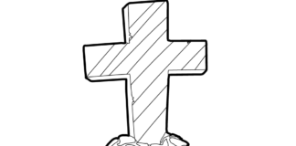 gravestone in the cemetery coloring book to print