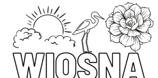 spring word coloring page printable