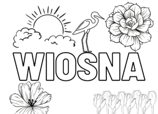 página para colorear de palabras de primavera para imprimir