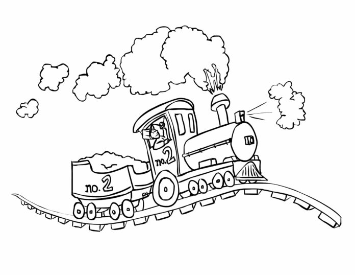 our train with wagon coloring book to print