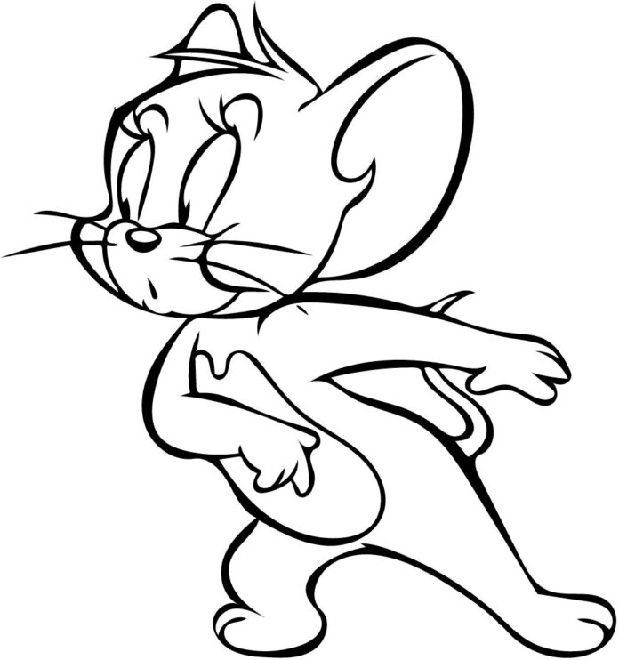 innocente mouse Jerry libro da colorare da stampare