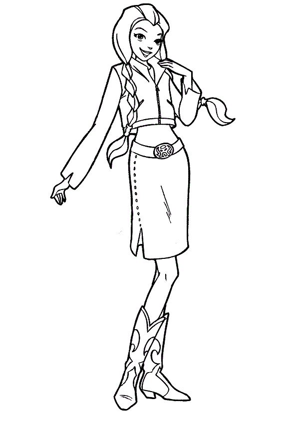 flying agent in a dress coloring book to print