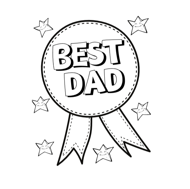 super dad badge coloring book printable