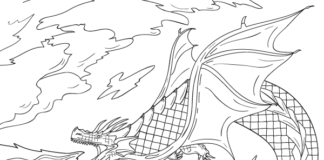 fire dragon coloring book to print