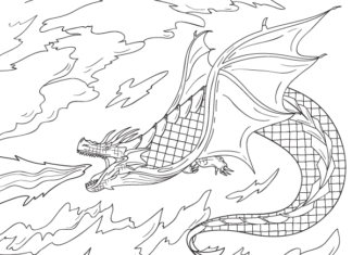 livre à colorier dragon de feu à imprimer