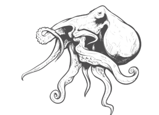 Chobotnica na dne oceánu - omaľovánky na vytlačenie