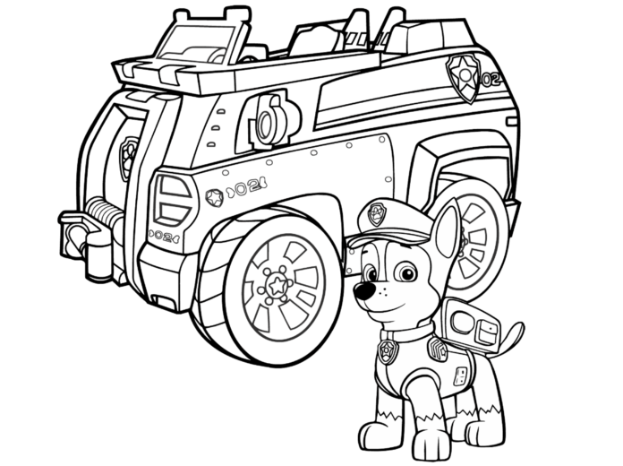 patrolman and chase dog patrol coloring book printable