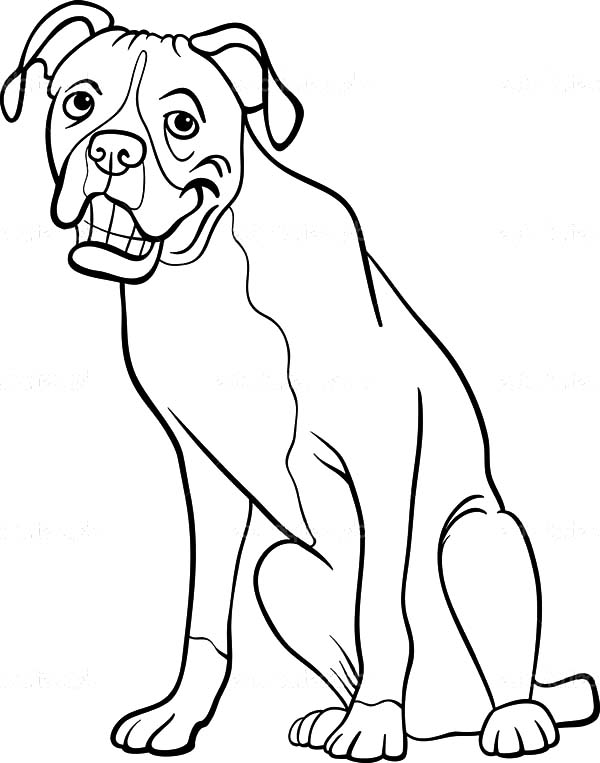 Boxer pes omaľovánky k vytlačeniu