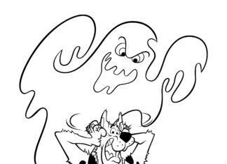 scooby dog and the ghost coloring book to print