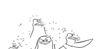 Pinguine verbinden die Punkte Malbuch zum Ausdrucken