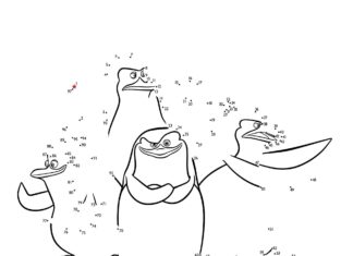 tučňáci spojit tečky omalovánky k vytisknutí
